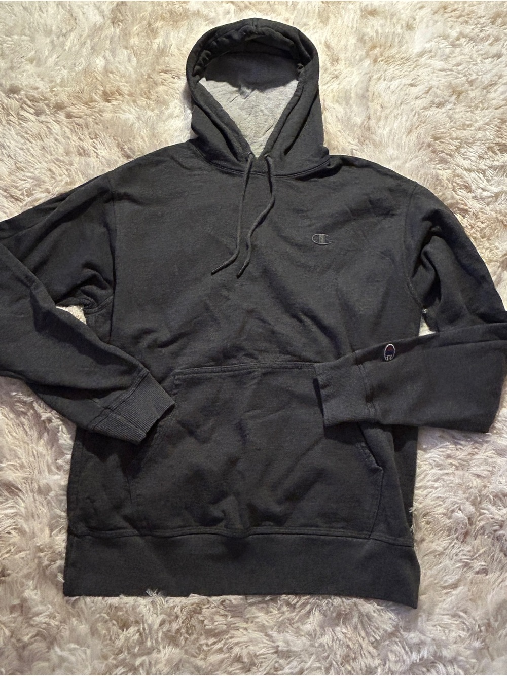 Champion Black/Dark Gray Hoodie Sweatshirt